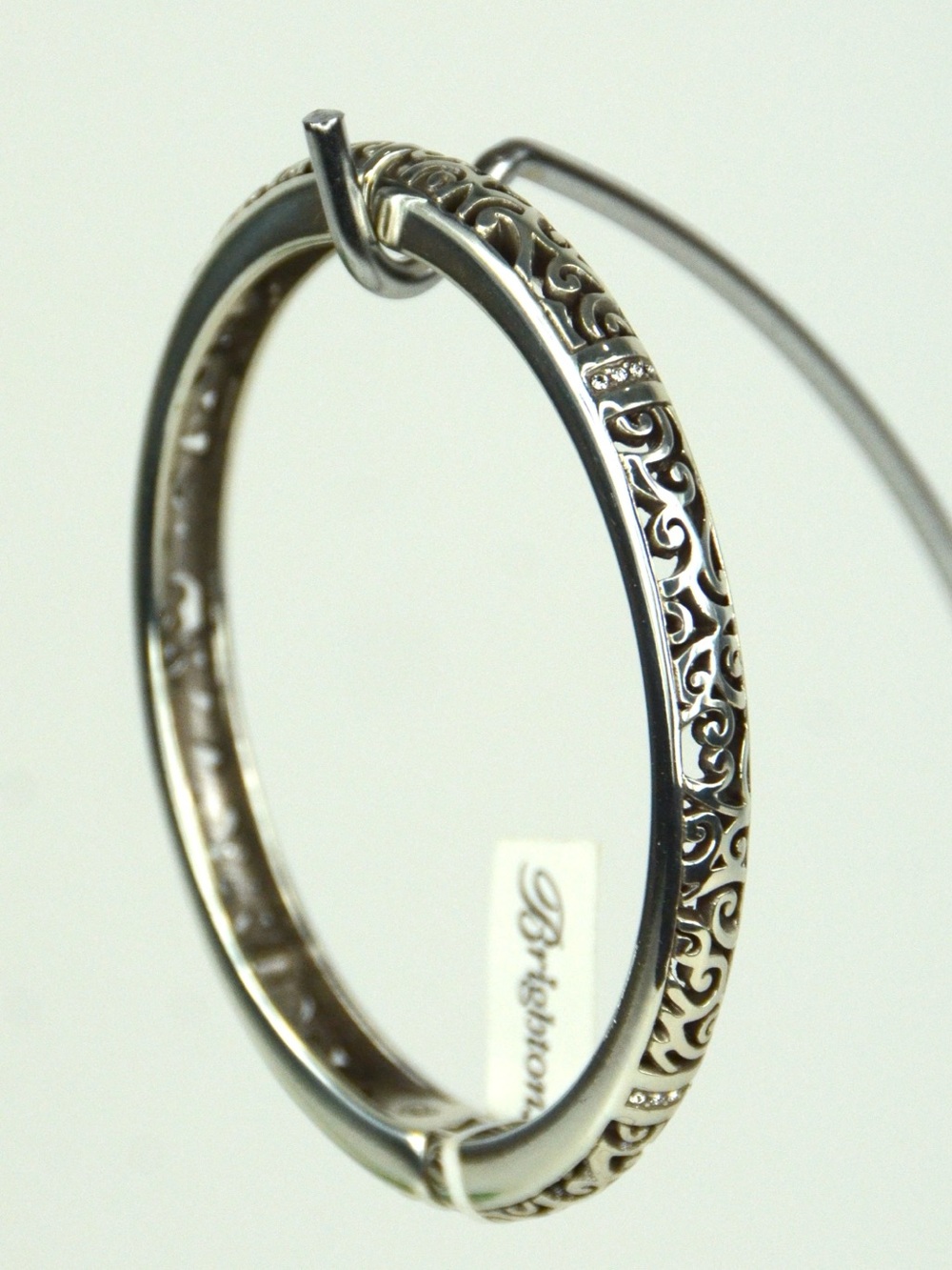 Brighton Silver Plate Viewpoint Hinged Bangle Bracelet
